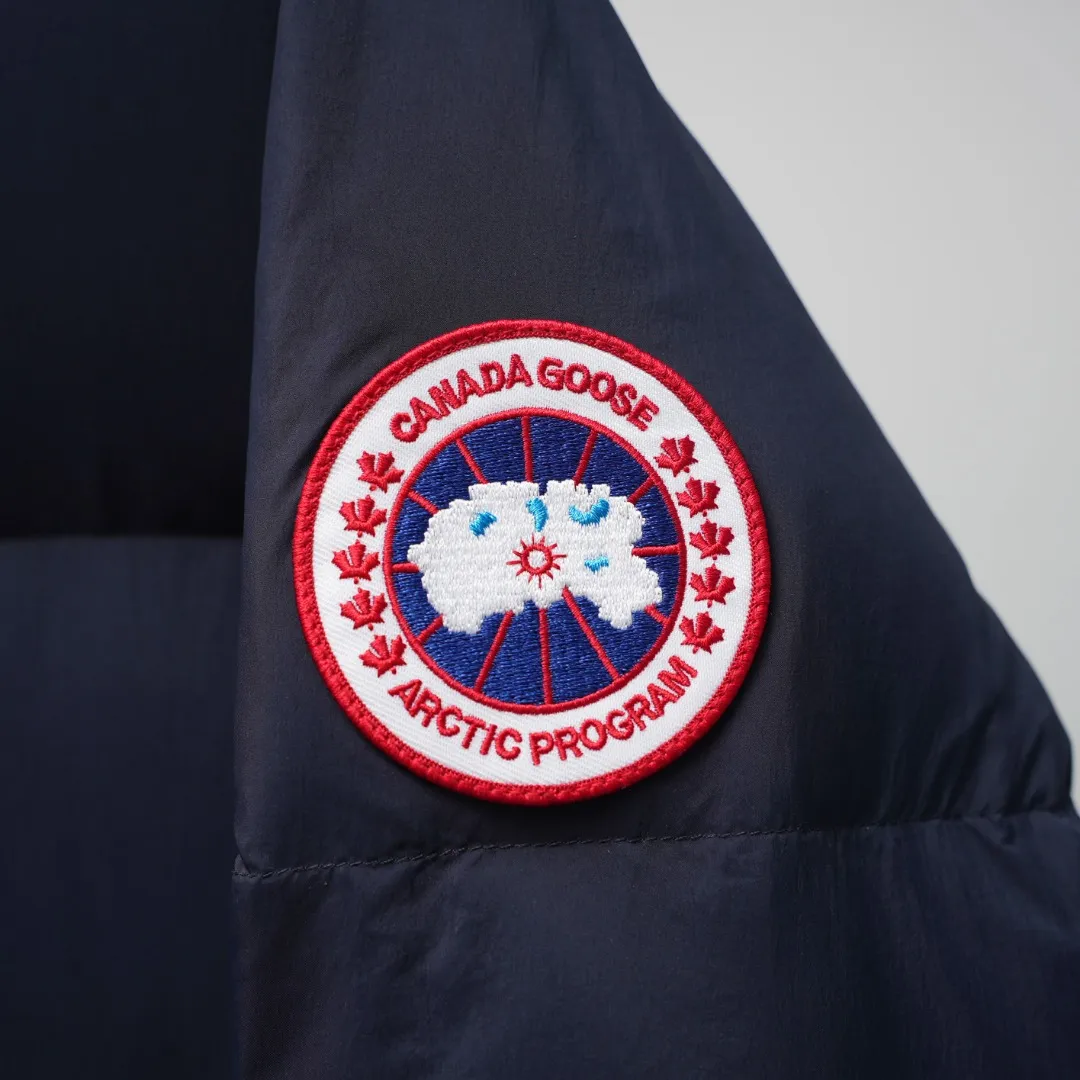 P1060 CANADA GOOSE丨Canada Goose 2800 Long Armband Hooded Down Jacket Color: Dark Blue Red Label Size: XS-XXL